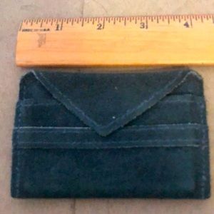 Small suede indigo or midnight blue wallet